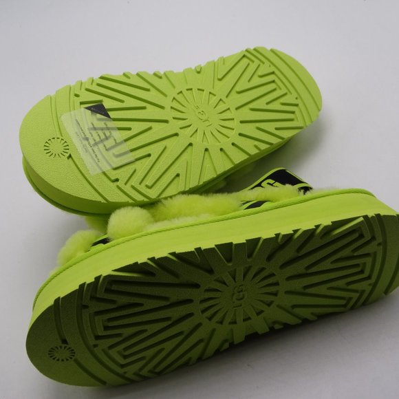 UGG Disco Cross Slide Animalia Slipper Shoe/Slipper Key Lime New Size 8 - Picture 4 of 6